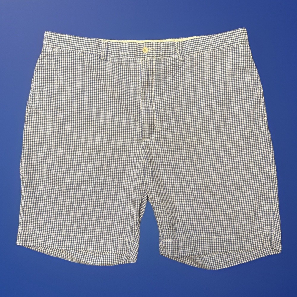 Polo Ralph Lauren Men's L Classic Fit Seersucker Blue White Check Shorts Size 40